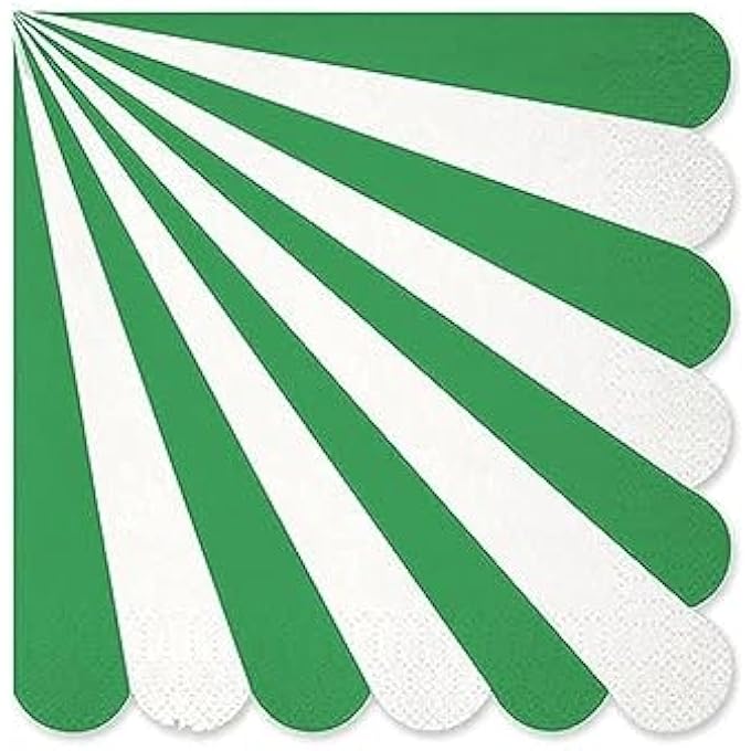 STRIPE NAPKINS 20 PIECES, LARGE, GREEN - Image 1